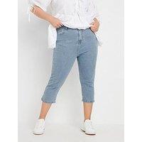 Yours Curve Ava Capri Trousers - Blue