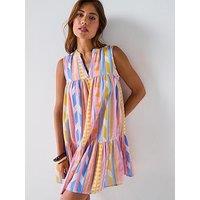 V By Very Aztec Mini Beach Dress - Multi