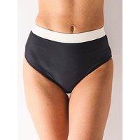 V By Very Mono Contrast Bikini Bottoms - Black