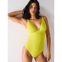 V By Very Seam Detail Shapewear Swimsuit - Green