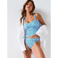 V By Very Twist Front Tankini Top - Blue