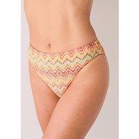 V By Very Printed Shimmer Knot Front Bikini Bottoms - Multi
