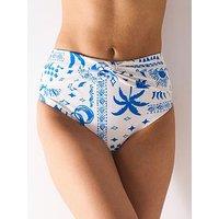 V By Very Twist Front Detail Bikini Bottom - Blue