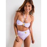 V By Very Shell Trim Bandeau Bikini Top - Multi