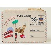 Accessorize London Postcard Cardholder - Cream