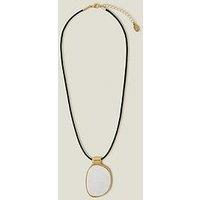 Accessorize Mother Of Pearl Pendant Cord Necklace