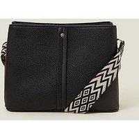 Accessorize Webbing Strap Cross Body Bag - Black