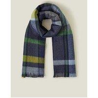 Accessorize Nancy Navy Check Blanket Scarf - Navy