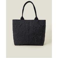 Accessorize Nylon Quilted Tote Bag - Black