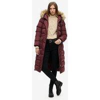 Superdry Everest Faux Fur Parka Coat - Red