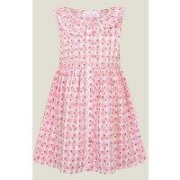 Accessorize Girls Check Strawberry Dress - Pink