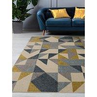 Very Home Juno Multi Geo Gold And Blue Rug