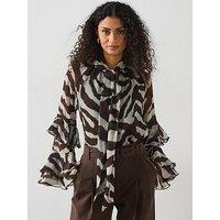 Mango Frill Blouse - Zebra Print