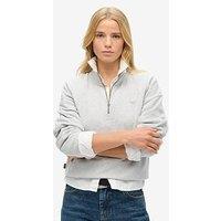 Superdry Essential Half Zip Hoodie - Grey