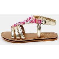 Accessorize Girls Palm Beaded Sandals - Multi