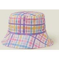 Accessorize Girls Check Reversible Bucket Hat - Multi