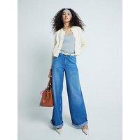 River Island Super Wide Leg Jean - Medium Denim