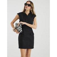 River Island Clean Front Bell Mini Dress - Black