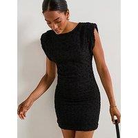 V By Very Cap Sleeve Mini Dress - Black