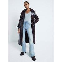 River Island High Rise Tummy Hold Flare Jean - Light Denim