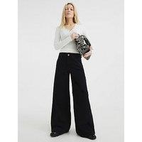 River Island Wide Leg Palazzo Trousers - Black