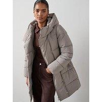 The Very Collection Asymmetric Padded Coat - Mink