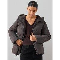 The Very Collection Short Hooded Padded Jacket - Brown