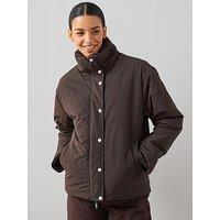 The Very Collection Reversible Quilted Jacket With Borg Collar - Brown