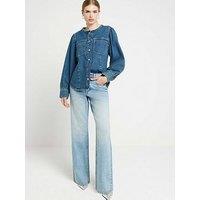 River Island Relaxed Straight Leg Jean - Blue