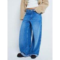 Ri Petite Super Wide Jeans - Blue