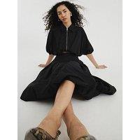 River Island Puffball Midi Skirt - Black