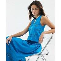 River Island Cut Out Tank Top - Blue