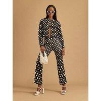 River Island Crochet Flare Trousers - Black