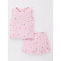 Mini V By Very Girls Pointelle Short Pyjama Set - Pink