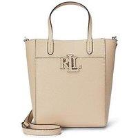 Lauren By Ralph Lauren Cameryn Small Leather Embossed Tote - Cream