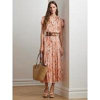 Lauren By Ralph Lauren Rulmay Short Sleeve Floral Blouse - Pink