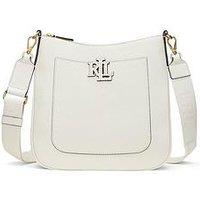 Lauren By Ralph Lauren Pebbled Leather Large Cameryn Crossbody Bag - White