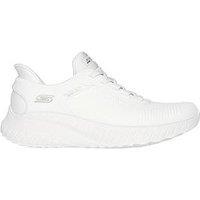 Skechers Wide Fit Bobs Sport Squad Chaos Current Muse Slip-Ins Trainer - Off White