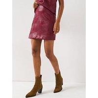 V By Very Embroidered Pu Mini Skirt