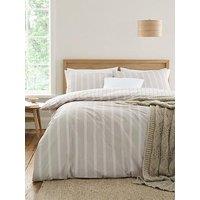 Bianca Ashford 100% Cotton Stripe Natural Duvet Set