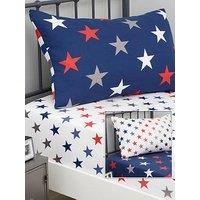 Catherine Lansfield Stripes And Stars Fitted Sheets Twin Pack