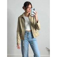Style Cheat Suedette Zip Up Jacket - Beige