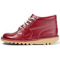 Kickers Kick Hi Leather Ankle Boot - Red