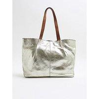 River Island Metallic Shopper Bag - Gold