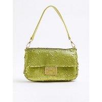 River Island Sequin Shoulder Bag - Green