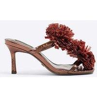 River Island Flow Trim Heel Sandal - Bronze