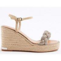 River Island Open Toe Wedge Sandals - Silver