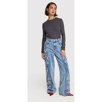 Alix The Label Flower Bull Denim Pants