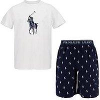 Polo Ralph Lauren Boys Short Sleeve T-Shirt And Shorts Pyjamas Set - Navy