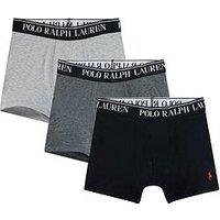 Polo Ralph Lauren Boys 3 Pack Cotton Stretch Logo Boxers - Greyscale